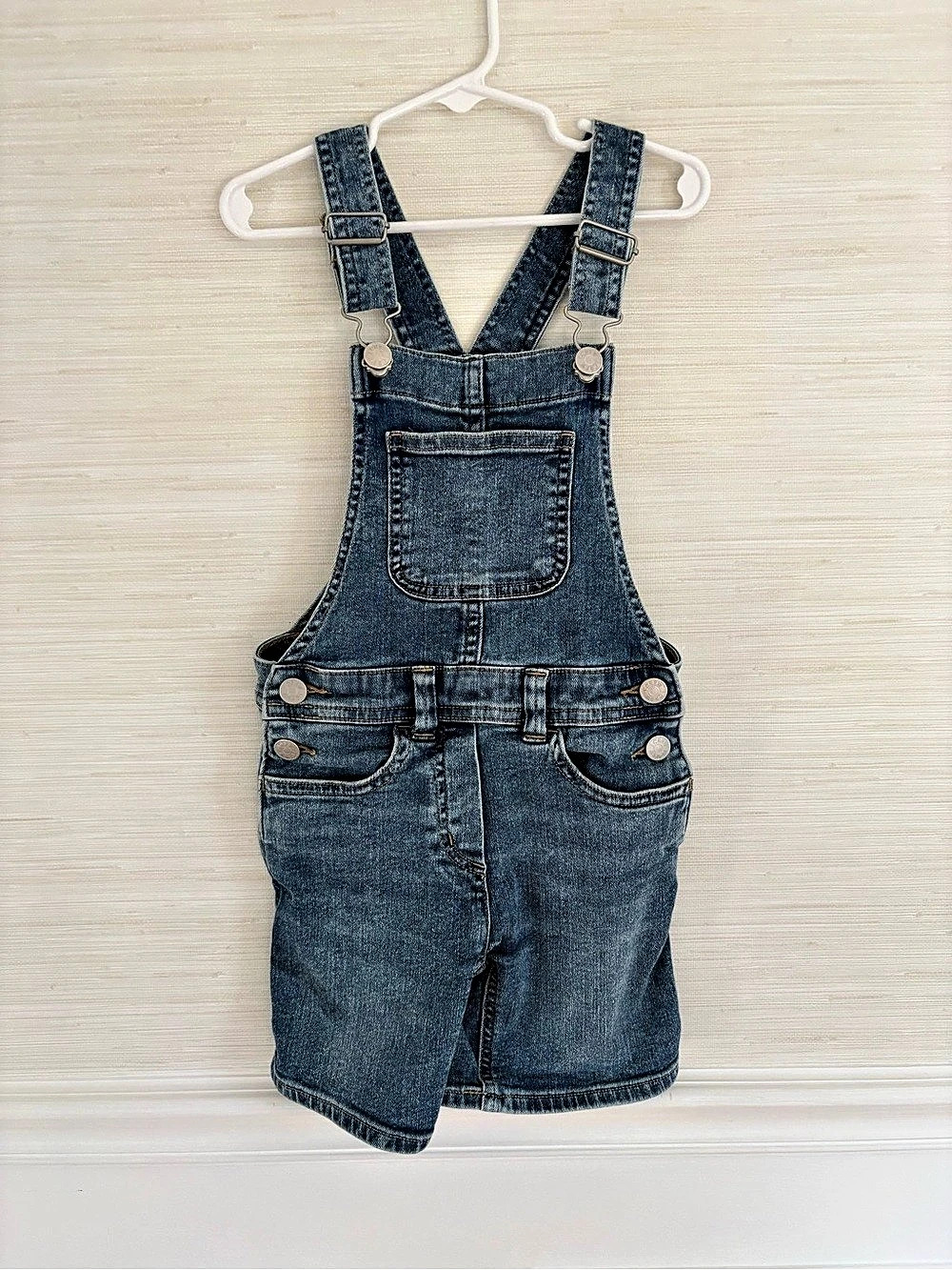 Crewcuts Girls Denim Short Overalls Size 5 Like New
